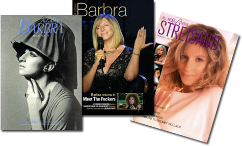 three issues of ALL ABOUT BARBRA magazine from over the years