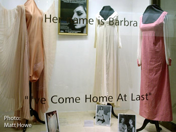 Streisand gowns in window display, New York