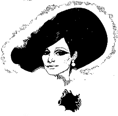 drawing of Barbra Streisand as the Belle