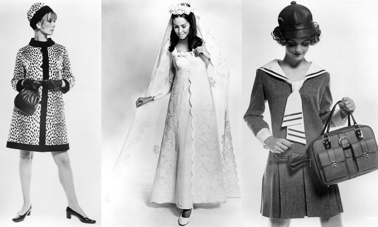 More models pose in Funny Girl inspired outfits