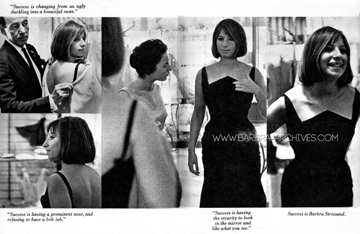 photos of Streisand wearing black gown