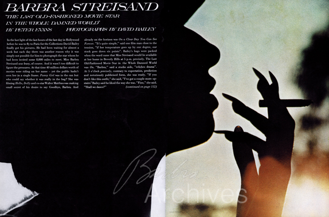 Photo of Streisand in silhouette