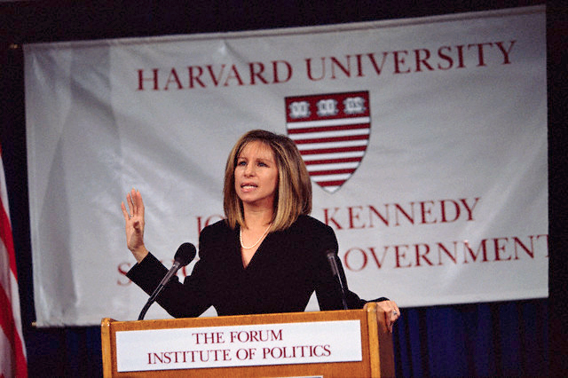 Streisand at podium