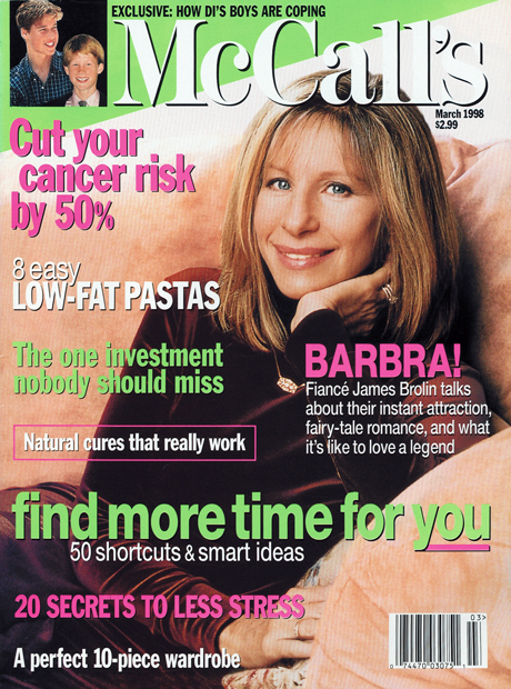 cover of March 1998 McCalls with Barbra Streisand