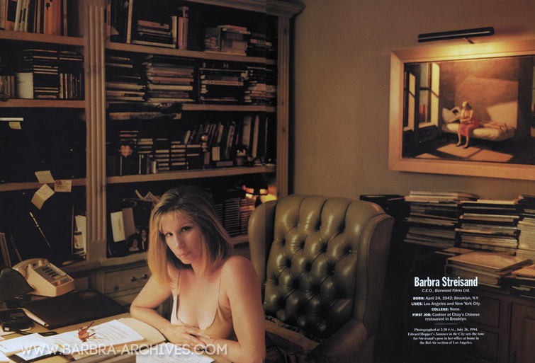 Streisand in her study