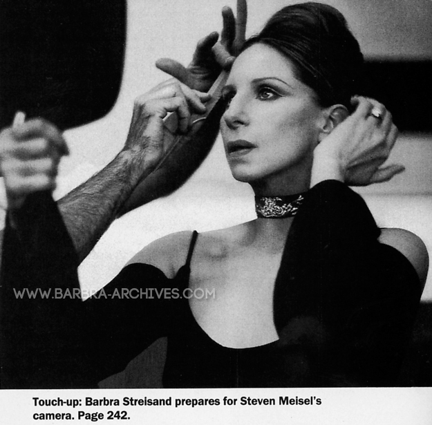 Touch up: Barbra Streisand prepares for Steven Meisel's camera.