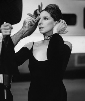 Streisand getting her makeup