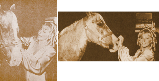 Streisand with palomino horse